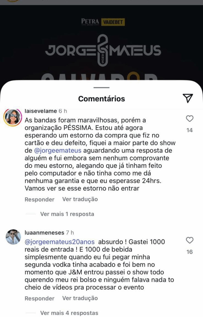 image-3-658x1024 Público detona organização do show de Jorge e Mateus em Salvador: “Bebidas quentes e inaudível”