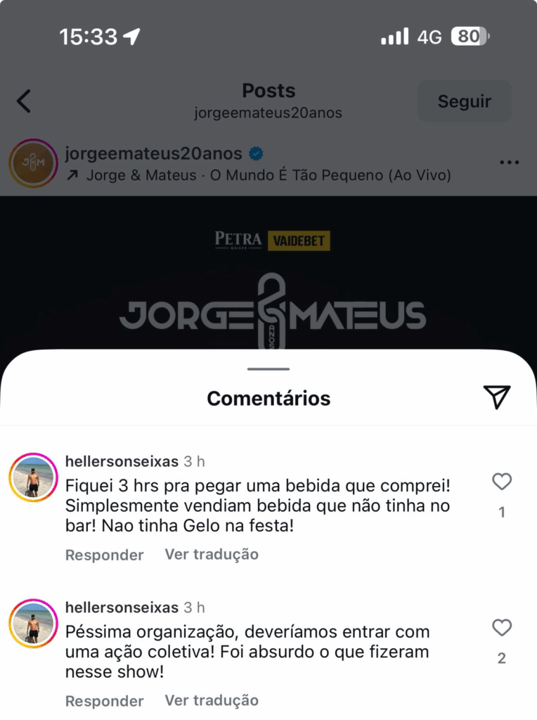 image-4-764x1024 Público detona organização do show de Jorge e Mateus em Salvador: “Bebidas quentes e inaudível”