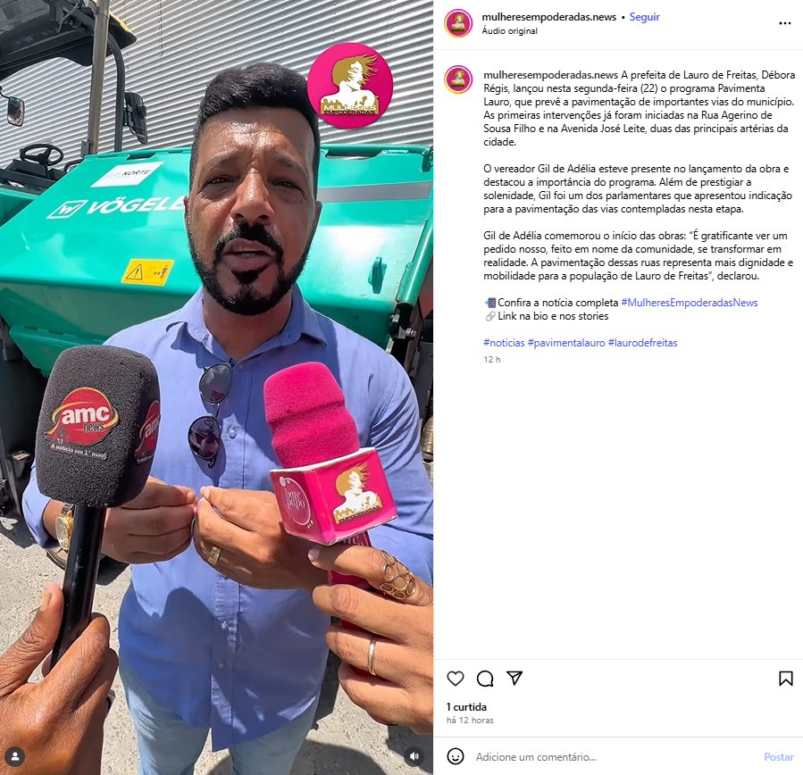 image-5 A Prefeita teve sensibilidade!: Vereador Gil de Adélia destaca importância do programa Pavimenta Lauro.