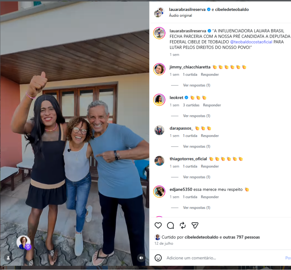 Captura-de-Tela-855 Influenciadora Lauara Brasil anuncia apoio a Cibele de Teobaldo e fortalece projeto em defesa do povo baiano